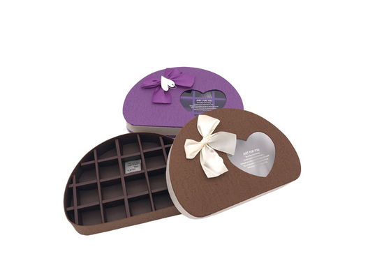 Good price Mooie Halve Ronde Chocoladedoos met Purpere Lintbogen en Duidelijk Venster, online