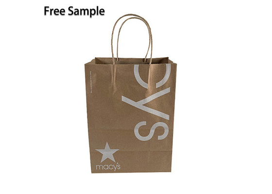 Good price 40gsm FSC CMYK Bruine Kraftpapier Document Zakken met Handvat online